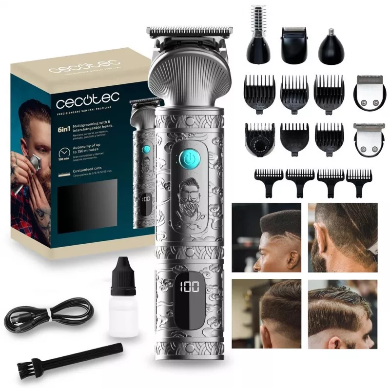 Cecotec PrecisionCare Samurai Profiling Κουρευτική Μηχανή Μαλλιών και Γενειάδας, Μαύρο