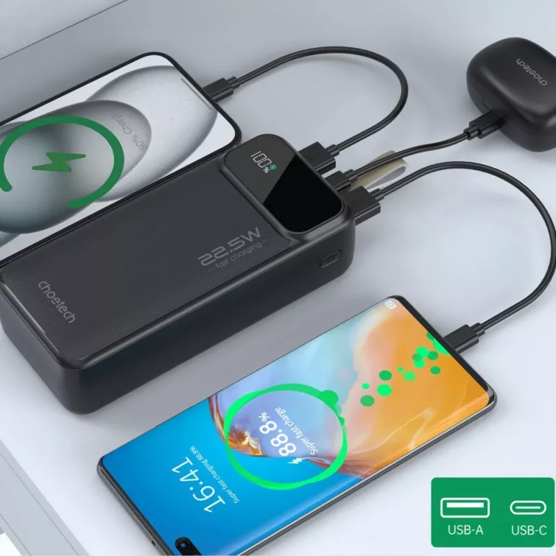 CHOETECH Power Bank 30000 mAh Μαύρο