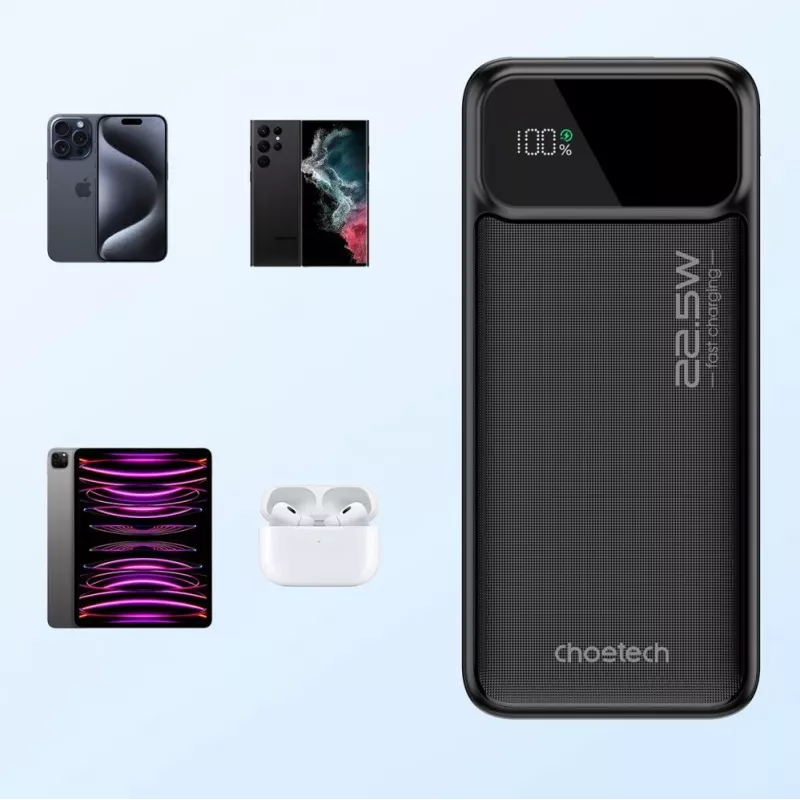CHOETECH Power Bank 30000 mAh Μαύρο