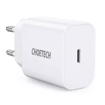 CHOETECH Τροφοδοτικό USB Type-C PD 20W Λευκό