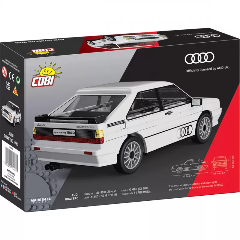 Cobi Audi Quattro 1980 λευκό 1:35 Κλίμακα σετ δόμησης
