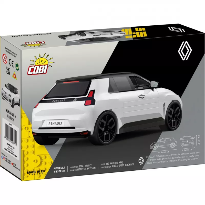Cobi Renault 5 E-Tech Λευκό Σετ Δόμησης Κλίμακα 1:35