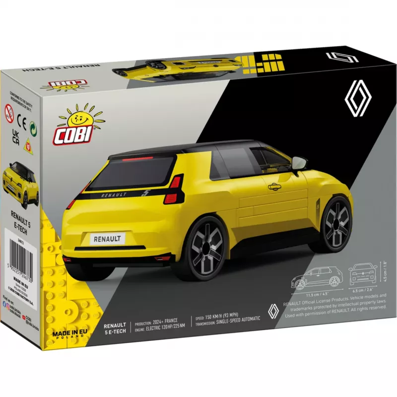 COBI Renault 5 E-Tech κίτρινο 1:35 Κλίμακα μοντέλο αυτοκινήτου die-cast