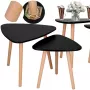 Coffee Table Set HF0014 51x45 39x40 - Nesting Round Tables, Walnut & Black