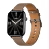 COLMI C28 Smartwatch – Μαύρο + Καφέ δερμάτινο λουράκι
