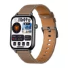 COLMI C28 Smartwatch – Μαύρο + Καφέ δερμάτινο λουράκι