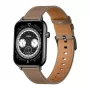COLMI C28 Smartwatch – Μαύρο + Καφέ δερμάτινο λουράκι