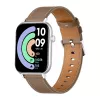 COLMI C28 Smartwatch – Ασημί + καφέ δερμάτινο λουράκι