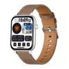COLMI C28 Smartwatch – Ασημί + καφέ δερμάτινο λουράκι