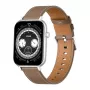 COLMI C28 Smartwatch – Ασημί + καφέ δερμάτινο λουράκι