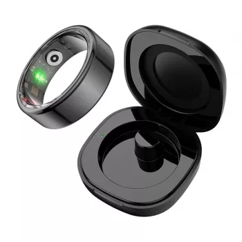 COLMI R02 Smart Ring, Μέγεθος 11, 20,3 mm (Μαύρο) + Θήκη φόρτισης