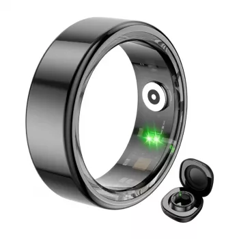 COLMI R02 Smart Ring Μέγεθος 12 21,3 mm Μαύρο με Θήκη φόρτισης
