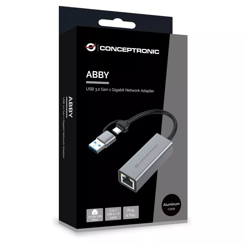 Conceptronic ABBY08G Gigabit Προσαρμογέας Δικτύου USB 3.0