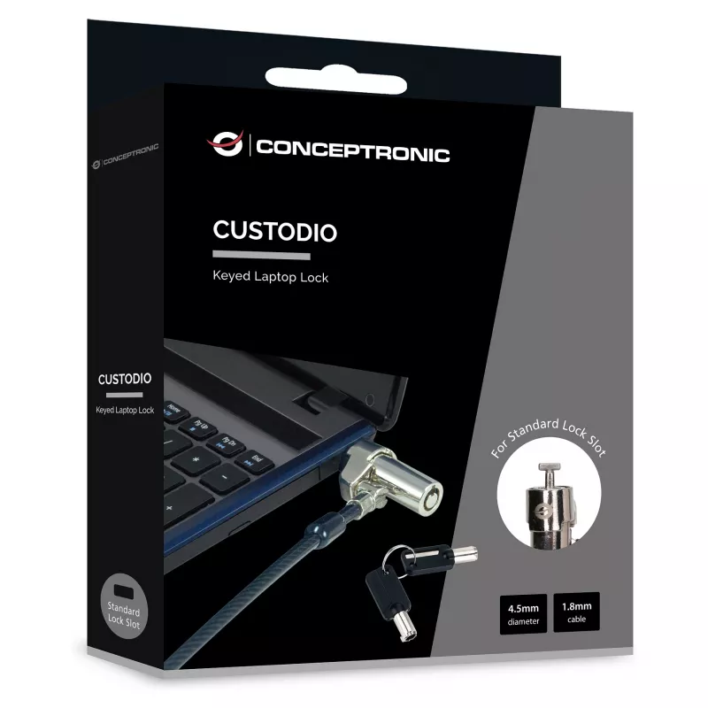 Conceptronic NBT Κλείδωμα Notebook με Κλειδί Standard 1,80m