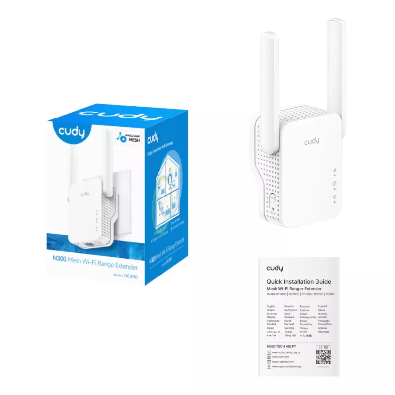 Cudy N300 Mesh WLAN Repeater | Επιτοίχιο βύσμα