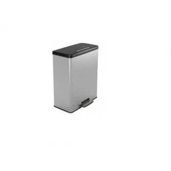 CURVER Deco Bin Κάδος απορριμμάτων με πεντάλ 65L Ασημί Μεταλλικό εφέ