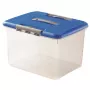 CURVER Hobby Optima κουτί αποθήκευσης 30L με καπάκι και λαβή, διαφανής βάση με μπλε καπάκι, 42,8 x 34 x 28,1 cm