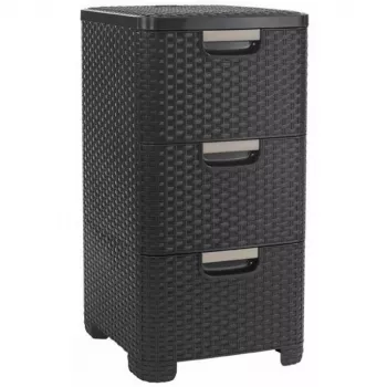 CURVER Infinity Recycled Βιβλιοθήκη με 3 συρτάρια, 3x14L, Σκούρο καφέ