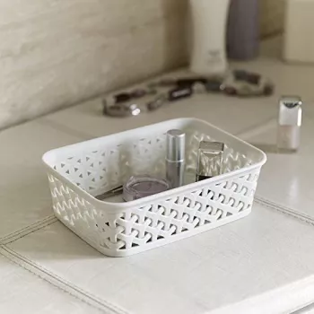 CURVER My Style A6 καλάθι αποθήκευσης σε κρεμ, όψη rattan, στοιβάσιμο