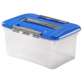 Curver Optima κουτί αποθήκευσης 15L με καπάκι και λαβή, διαφανές/μπλε