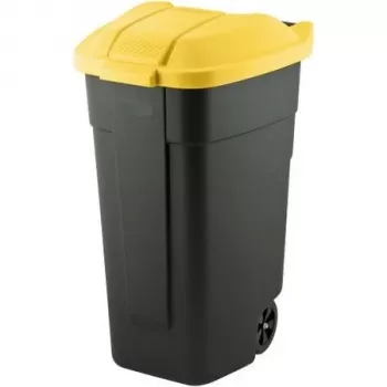 CURVER Κάδος Απορριμμάτων Μαύρο 110L / Κίτρινο Καπάκι