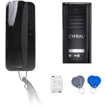 CYFRAL COSMO 1-Tenant Κιτ Θυροτηλεφώνου Μαύρο
