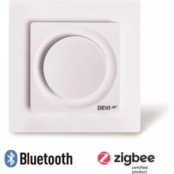 DANFOSS DEVI DEVIreg Display Connect Προγραμματιζόμενος έξυπνος θερμοστάτης με έλεγχο μέσω εφαρμογής, οθόνη αφής, Polarweiß (RAL 9016)