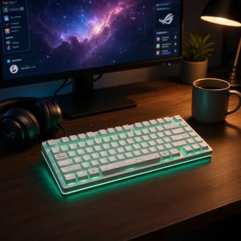 Dark Project ALU81A Terra Nova White μηχανικό πληκτρολόγιο, G3MS Moonstone Switch, US ANSI