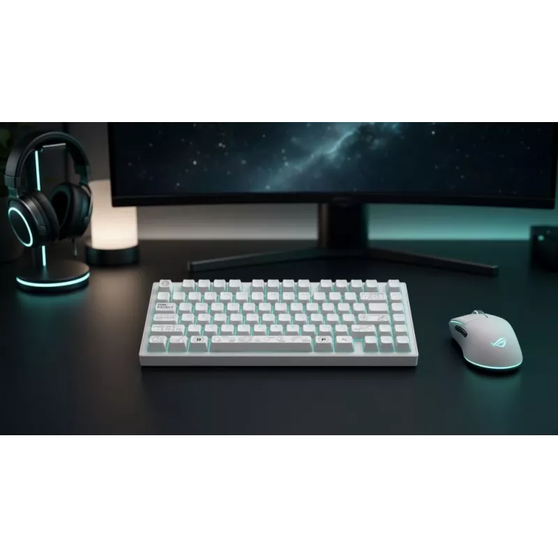 Dark Project ALU81A Terra Nova White μηχανικό πληκτρολόγιο, G3MS Moonstone Switch, US ANSI