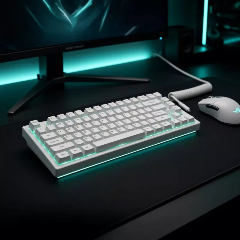 Dark Project ALU81A Terra Nova White μηχανικό πληκτρολόγιο, G3MS Moonstone Switch, US ANSI