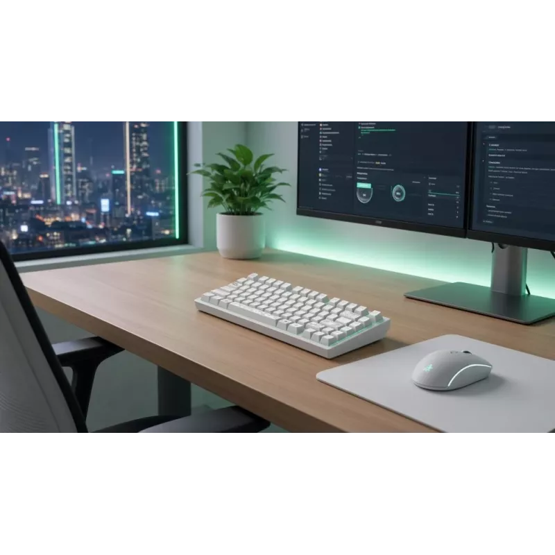 Dark Project ALU81A Terra Nova White μηχανικό πληκτρολόγιο, G3MS Moonstone Switch, US ANSI