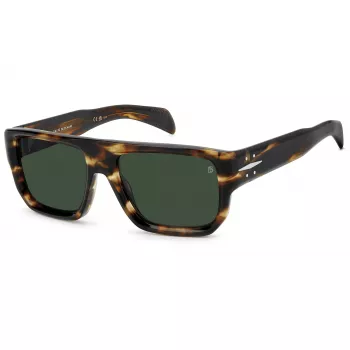 DAVID BECKHAM DB-7132-S-WR9 Ορθογώνια γυαλιά ηλίου ασετάτ Havana/καφέ 56/18/140 mm