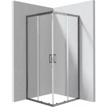 DEANTE Square Ντουζιέρα 80x80 cm με διπλές συρόμενες πόρτες, πλαίσιο χρωμίου