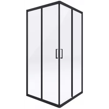 DEANTE Γωνιακή Ντουζιέρα 90 cm, Μαύρο Ματ, Διπλές Συρόμενες Πόρτες