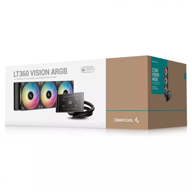 DeepCool LT360 VISION ARGB AIO υδρόψυξη, 360mm, μαύρο