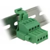 Delock 65936 Σετ κλέμας ράγας DIN, 4-πολικό, βιδωτή ασφάλιση, πράσινο