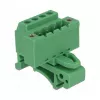 Delock 65936 Σετ κλέμας ράγας DIN, 4-πολικό, βιδωτή ασφάλιση, πράσινο