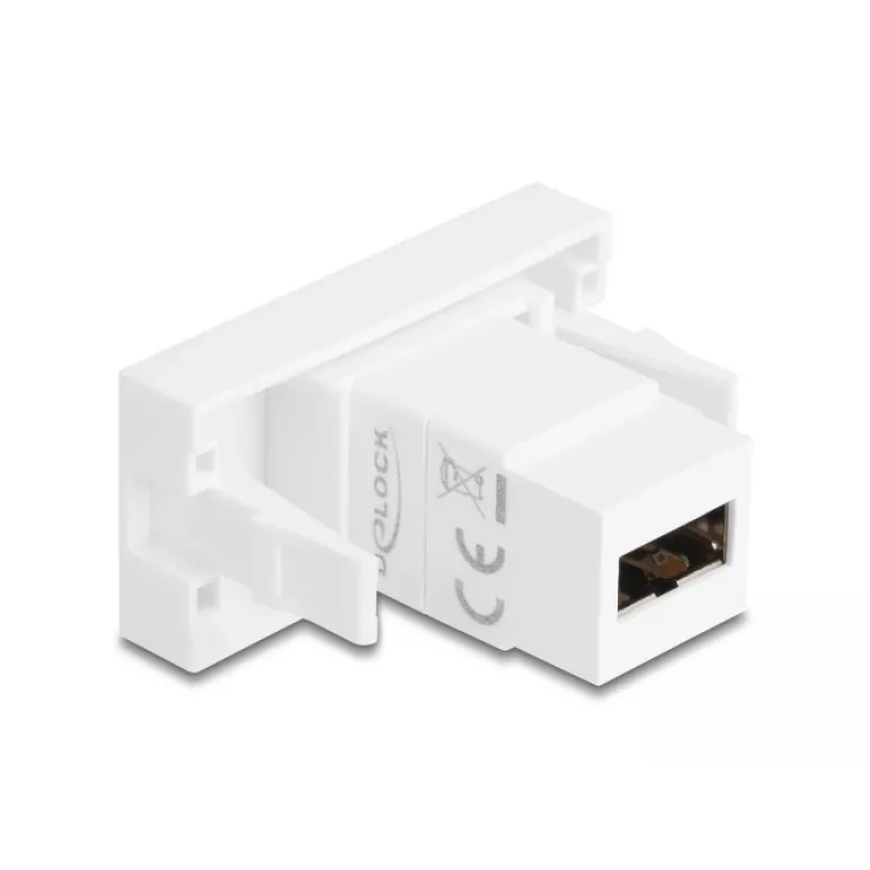 Delock Easy 45 Module EASY-USB 2.0 Type-A θηλυκή υποδοχή σε EASY-USB Type-A θηλυκή υποδοχή Λευκό 90866