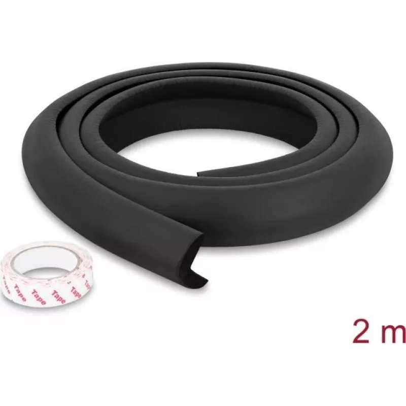 Delock προστατευτικό άκρων αφρού 35 x 8 mm - μήκος 2 m μαύρο (18488)
