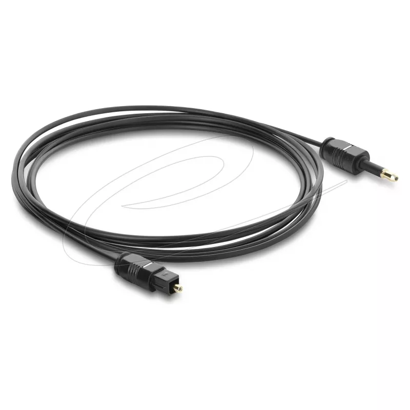 Delock Καλώδιο οπτικού ήχου – Mini TOSLINK 3.5mm σε TOSLINK, 2m, μαύρο