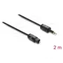 Delock Καλώδιο οπτικού ήχου – Mini TOSLINK 3.5mm σε TOSLINK, 2m, μαύρο