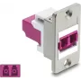 Delock υποδοχή στερέωσης panel LC Duplex, Multimode OM4, ασημί περίβλημα, βιολετί υποδοχές 91100