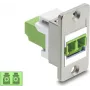 Delock Panelmontage LC Duplex Υποδοχή Multimode OM5 Πράσινο Λάιμ Ασημί Φλάντζα 91105