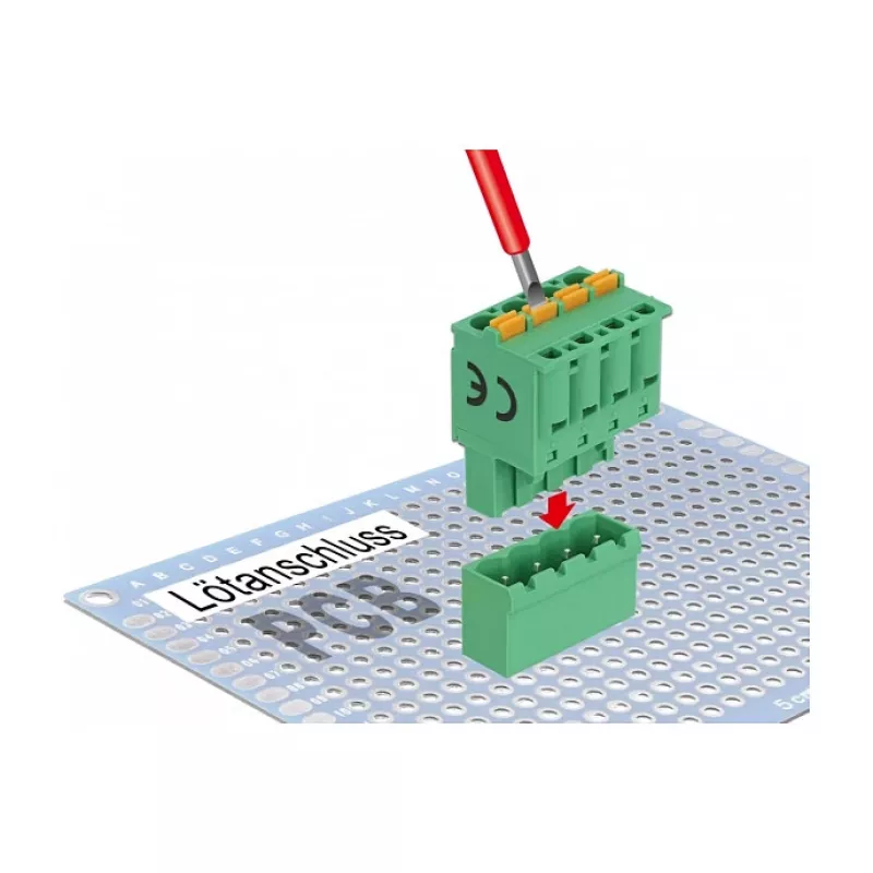 Delock Σετ κλέμας PCB 4-πολικό 5,08 mm βήμα κάθετο (66501)