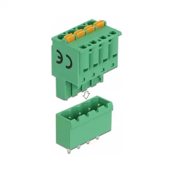 Delock Σετ κλέμας PCB 4-πολικό 5,08 mm βήμα κάθετο (66501)