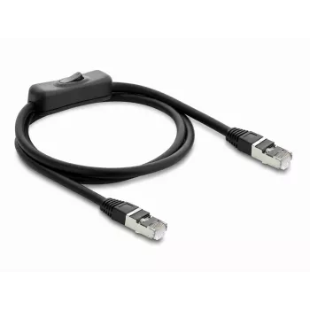 Delock Καλώδιο Patch RJ45 Cat.6 F/UTP 1 m Μαύρο με διακόπτη