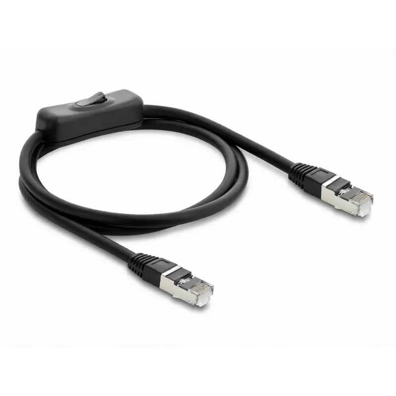 Delock Καλώδιο Patch RJ45 Cat.6 F/UTP 1 m Μαύρο με διακόπτη
