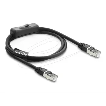 Delock Καλώδιο Patch RJ45 Cat.6 F/UTP 1 m Μαύρο με διακόπτη