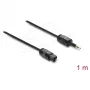 Delock Καλώδιο TOSLINK Mini TOSLINK βύσμα 3,5-mm αρσενικό σε βύσμα TOSLINK αρσενικό, Ø 2,2 mm, 1 m, μαύρο