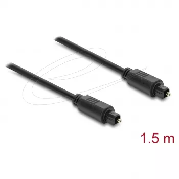 Delock Καλώδιο TOSLINK, βύσμα αρσενικό σε βύσμα αρσενικό, διάμετρος 4 mm, 1,5 m, μαύρο